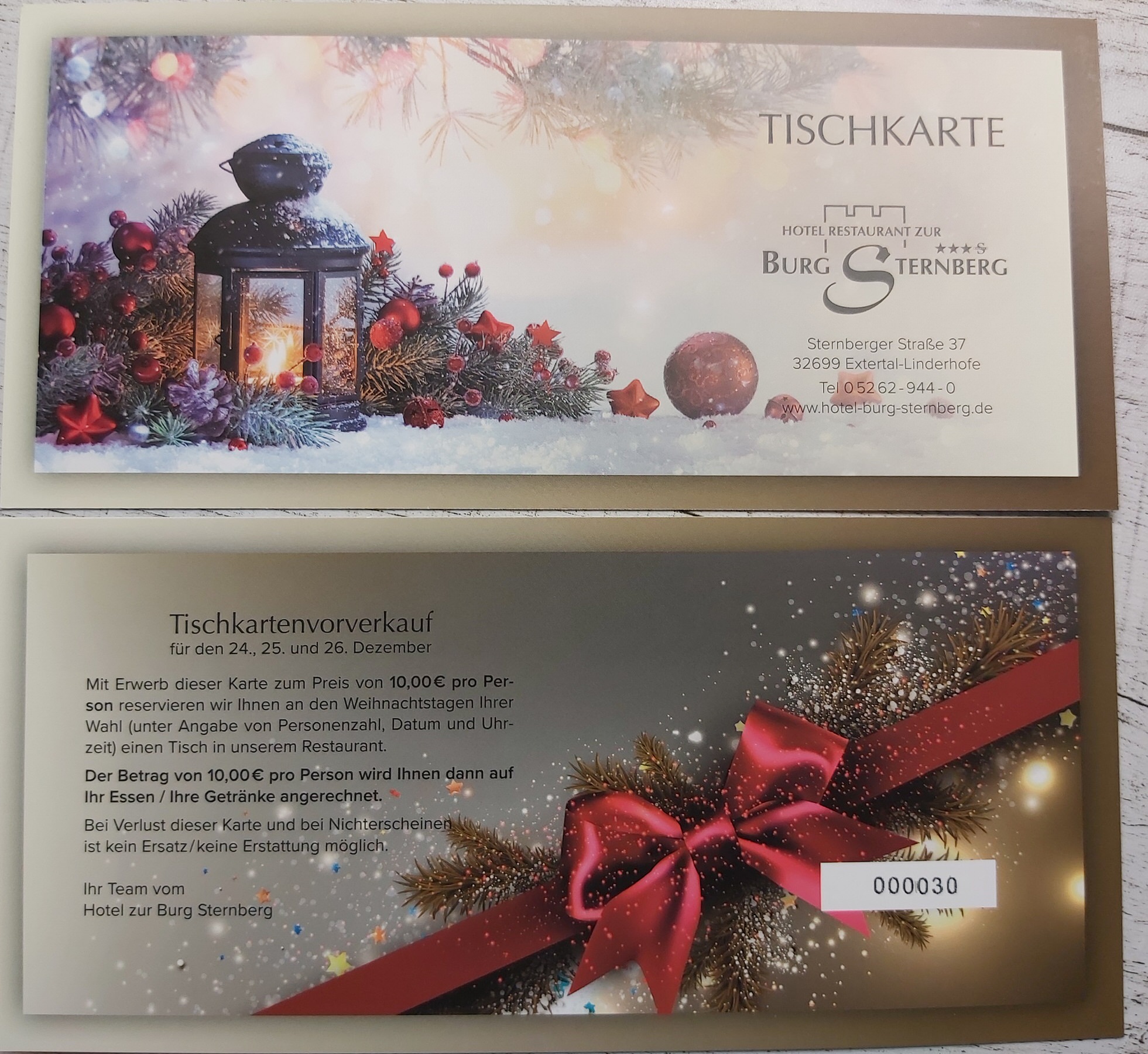 Weihnachtskartenvorverkauf